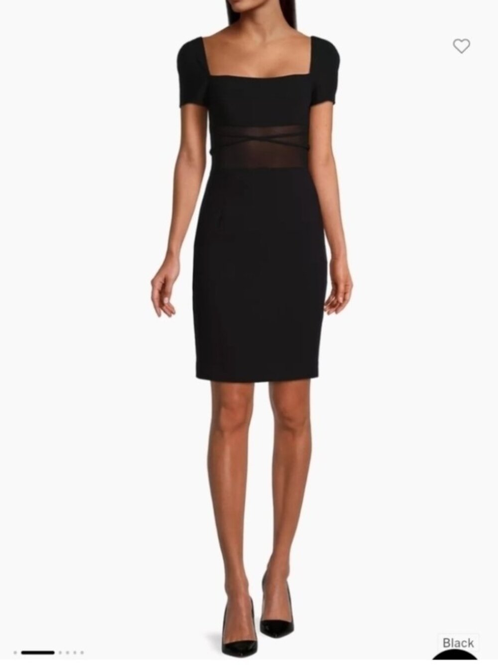 NWOT Black Halo Classic Izola Black Sheath Dress. Size 0